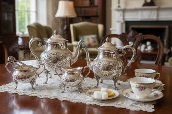 servizio da tè inglese del XIX secolo