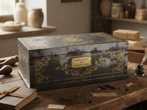  scatola di una bottega torinese dell’Ottocento.