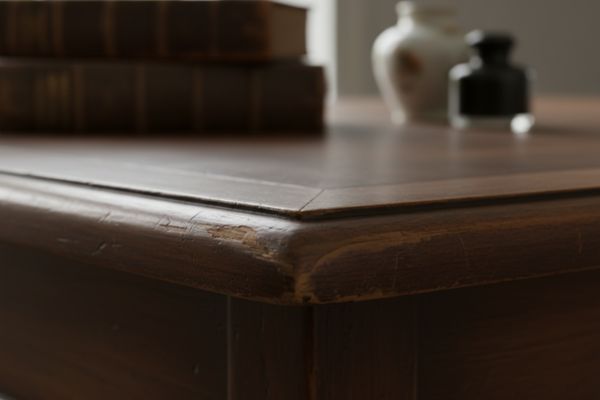 Una leggera usura sul bordo di un tavolo