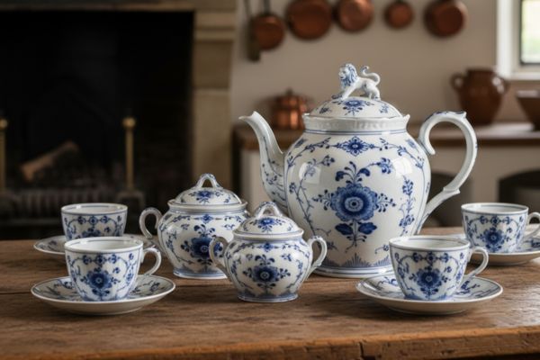 Dettaglio di decorazione dipinta a mano su porcellana europea del XVIII secolo con motivi floreali e colori pastello