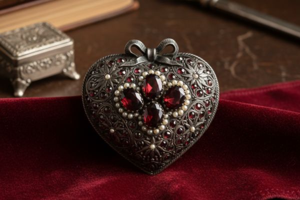 spilla dell'epoca vittoriana con forma di Cuore